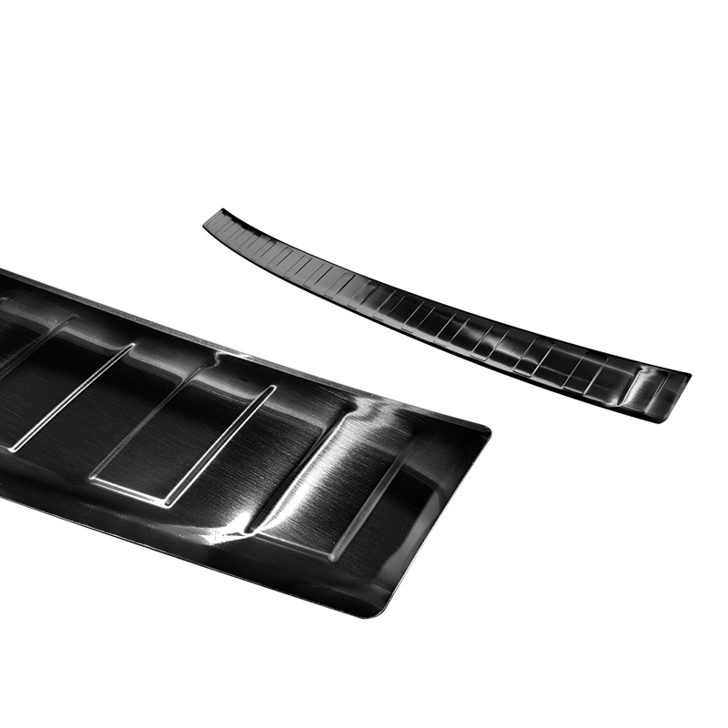Black Stainless Steel Rear bumper protector  Volkswagen Caddy 2004-2015 & FL 2015- 'Ribs'