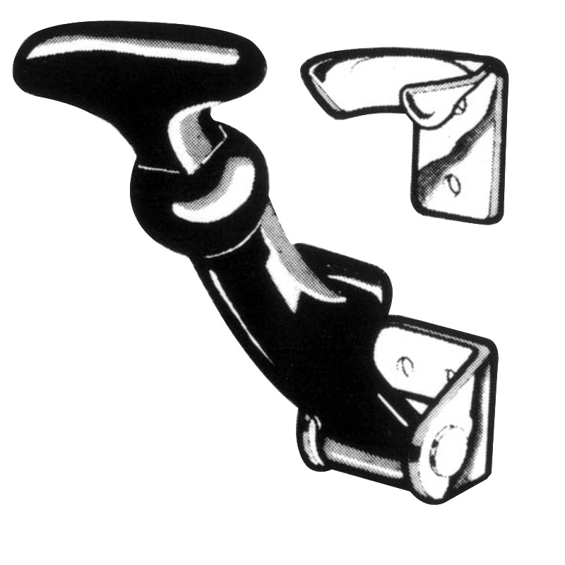 Set rubber bonnet hooks 'Small' 65mm
