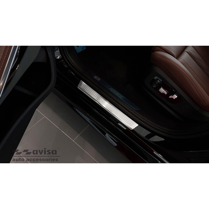 Stainless Steel Door sill protectors  BMW X6 (G06) 2019- 'Lines' - 4-pieces