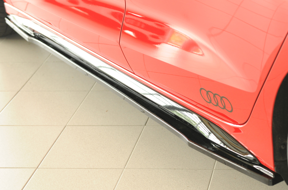 Zijskirts Diffuser Audi S3 / A3 S-Line 8Y glanzend zwart