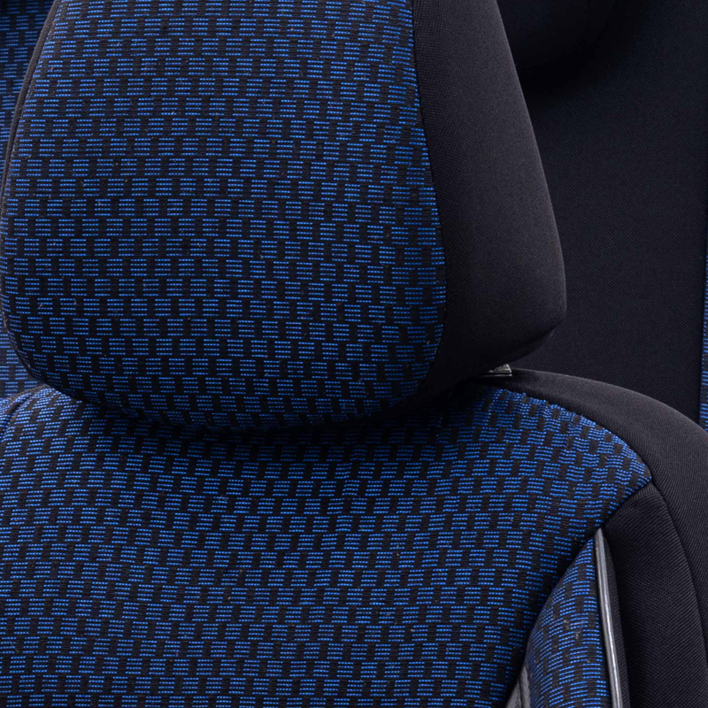 Universal Fabric Seat cover set 'SelectedFit Sports' Black/Blue - 11-pieces -  Side-Airbags