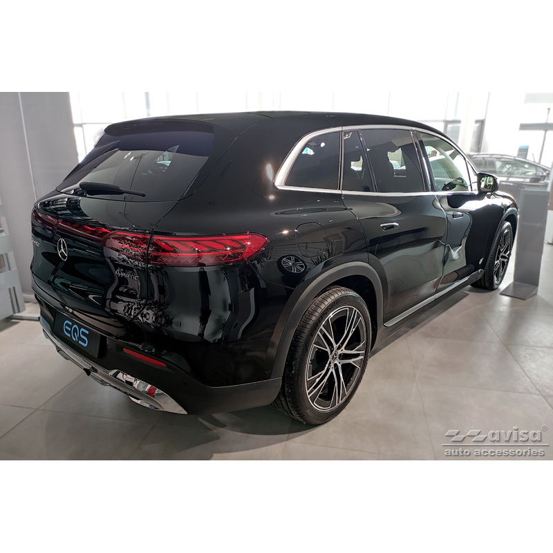 Real 3D Carbon Rear bumper protector  Mercedes EQS SUV (X296) 2022- 'Ribs'