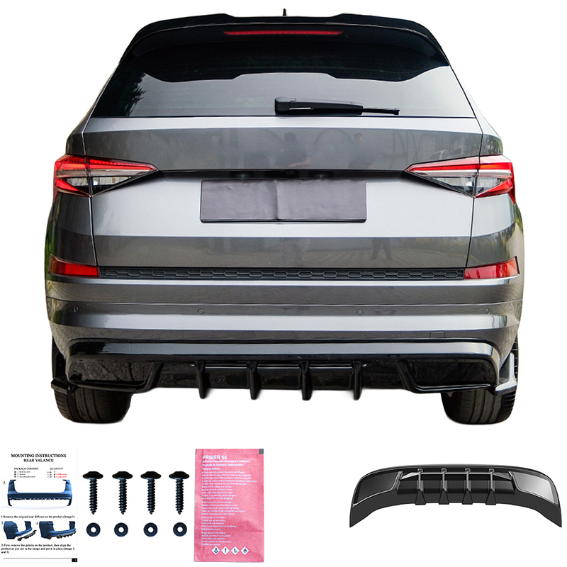 Oneway Rear Diffuser  Skoda Kodiaq I (NS7) Sportline 2017-2024 - Gloss black