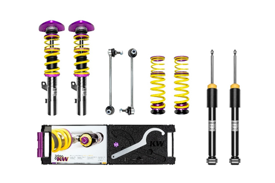 Schroefset KW Gepfeffert Audi A3 8P V2 small deep version vanaf 1060kg vooras last,, excl. top mounts. Ø55mm