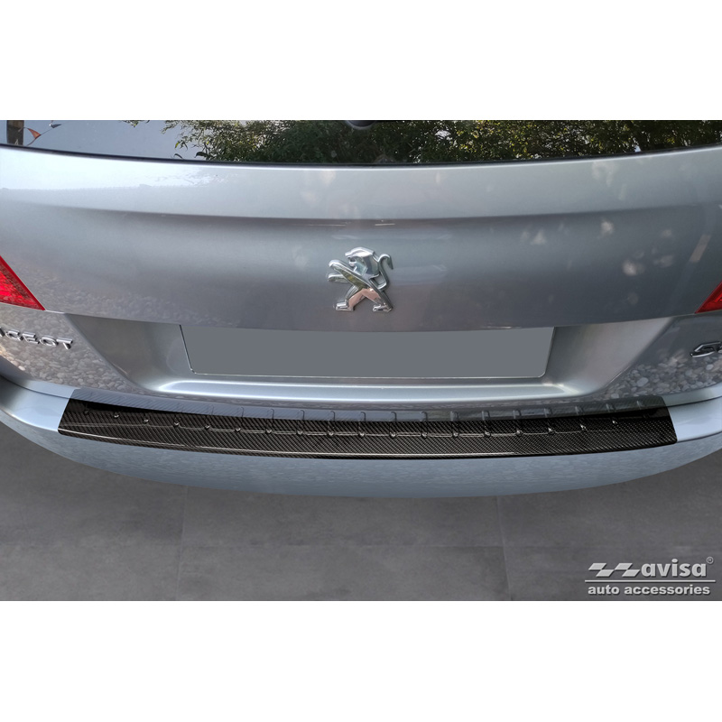 Real 3D Carbon Rear bumper protector  Peugeot 508 I SW 2011-2014 & Facelift 2014-2018 'Ribs'