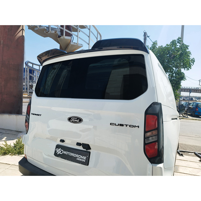 Motordrome Roof spoiler V.3  Ford Transit Custom (V710) 2023- & Volkswagen Transporter T7 2024- (with tailgate) (PU)