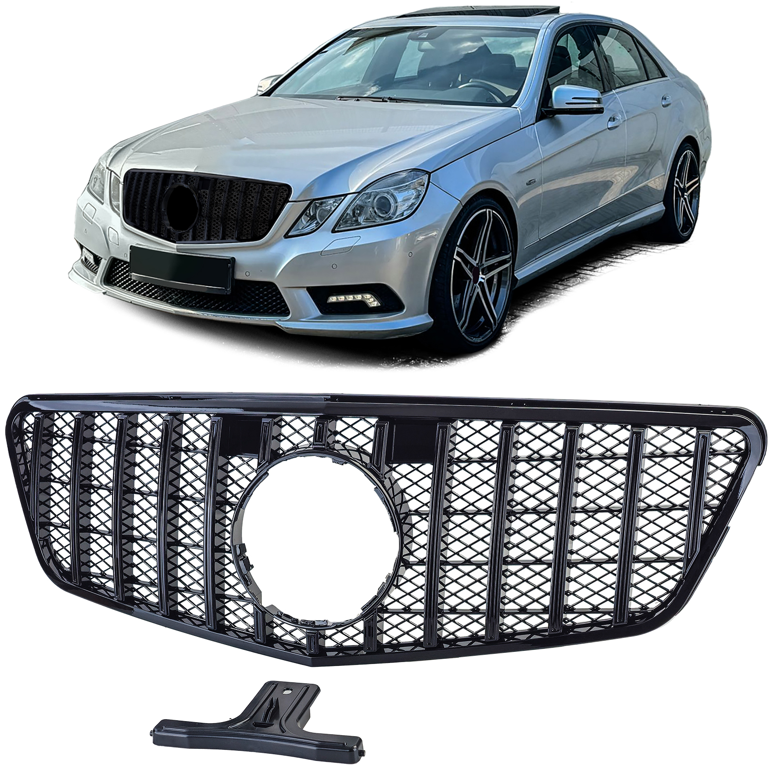 Grill Mercedes W212 S212 (2008-2013) GT-R Design Zwart