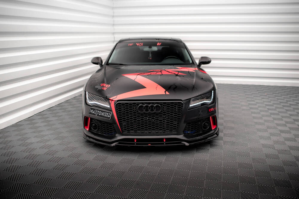 Voorspoiler Audi A7 C7 met RS7 Look Bumper Maxton Glans Zwart