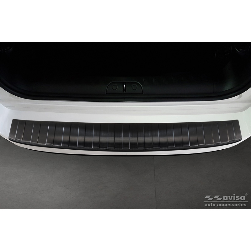 Zwart RVS Achterbumperprotector  Fiat 500L Facelift 2017- 'Ribs'