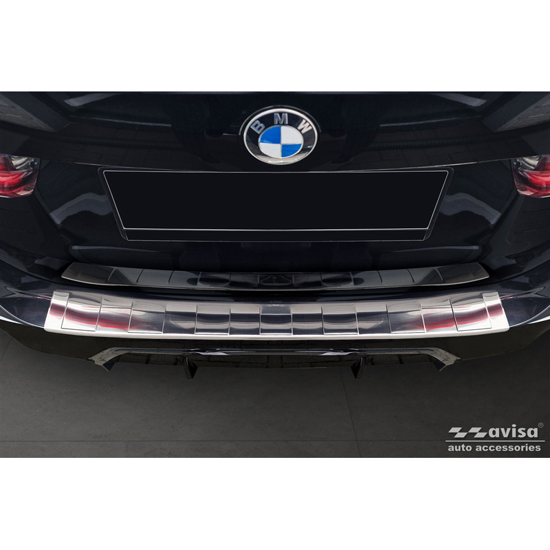 Stainless Steel Rear bumper protector  BMW 3 Series Touring (G21) Facelift 2022- with M-Package 'Ribs'