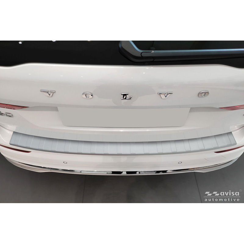 Avisa Stainless Steel Powdercoated Rear bumper protector  Volvo XC60 II 2017-2021 & FL 2021- incl. R-Design 'Soft Silver'