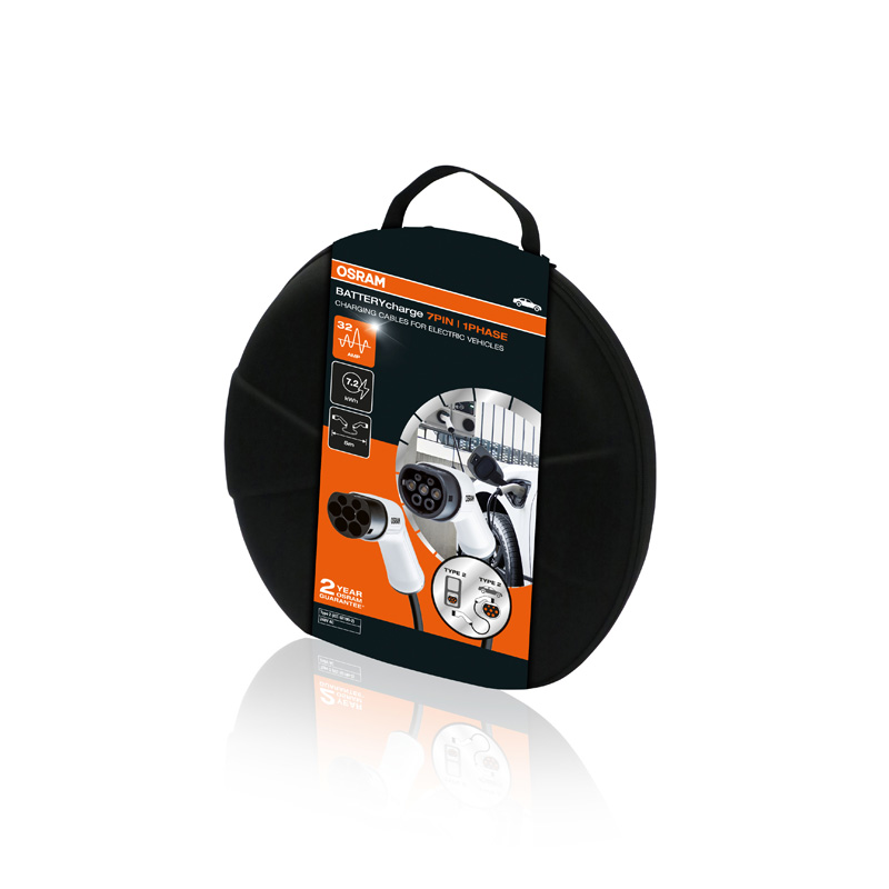 Osram BATTERYcharge 7PIN Type2>2 32A 1ph (5m) - Charging Cable EV
