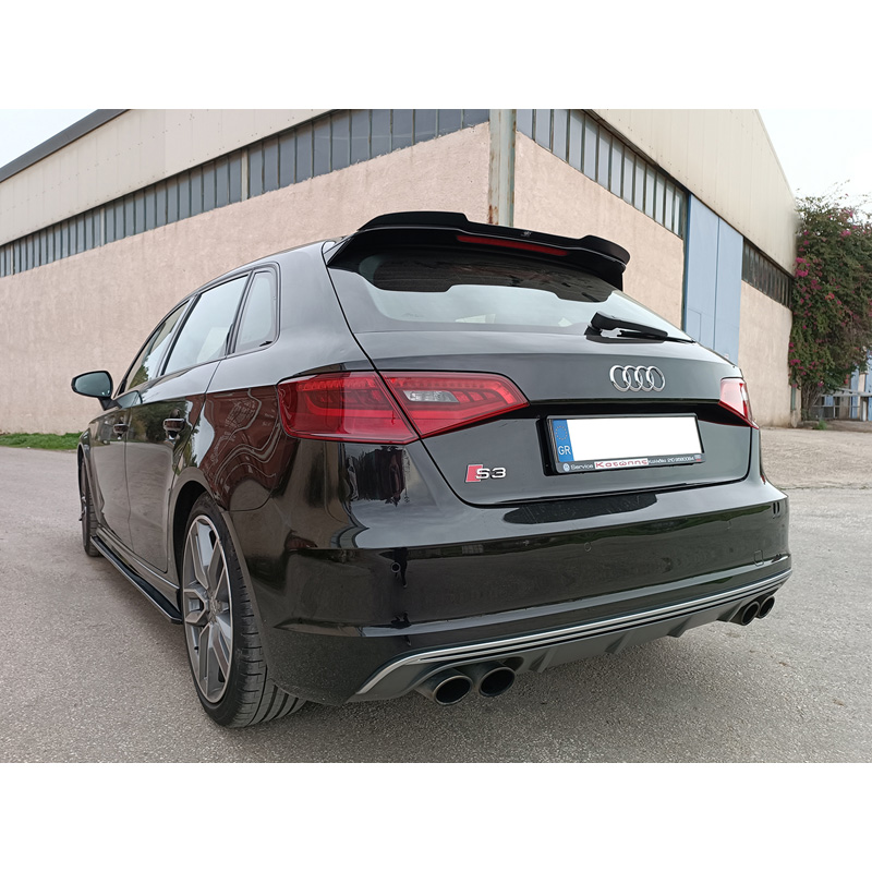 Roof spoiler (Spoiler Cap)  Audi A3 (8V) S-Line/S3 Hatchback/Sportback 2012-2016 (ABS Glossy black)