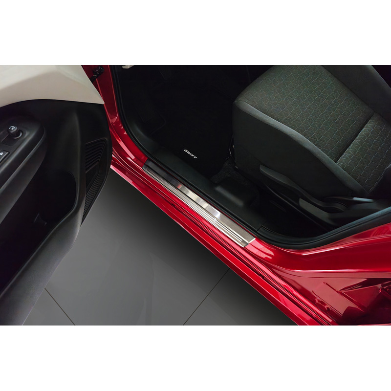 Avisa Inox door sill protectors  Suzuki Swift VI 2024- 'Lines' - 4-pieces
