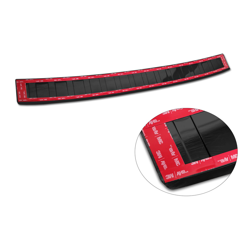 Black Stainless Steel Rear bumper protector  Peugeot 308 III HB 2021- 'Ribs'