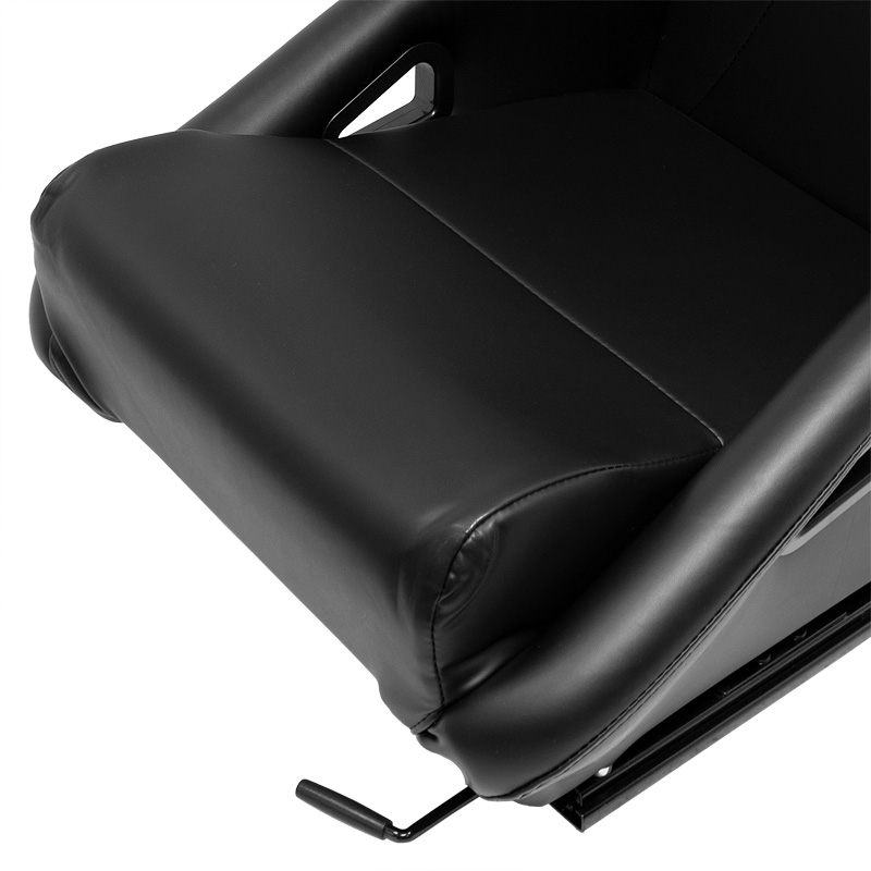 Sport seat 'BH' - Black Synthetic leather - Non-reclinable back-rest - incl. slides