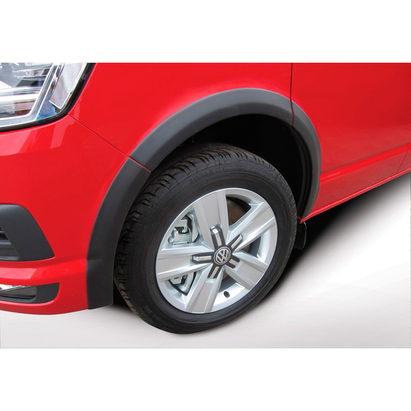 RGM Spatbordverbreders  Volkswagen Transporter T6.1 2019-2022 Korte wielbasis - linker schuifdeur - Dubbele achterdeur - Zwart