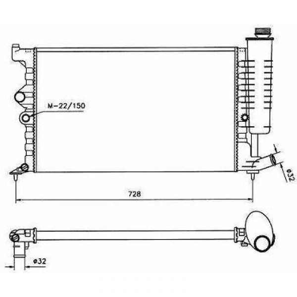Radiator PEUGEOT 406 99-00 610x377 1.6/1.8 -AC