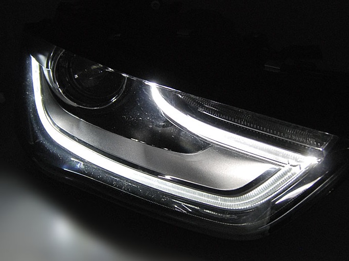Headlights AUDI A4 B8 12-15 BLACK LED