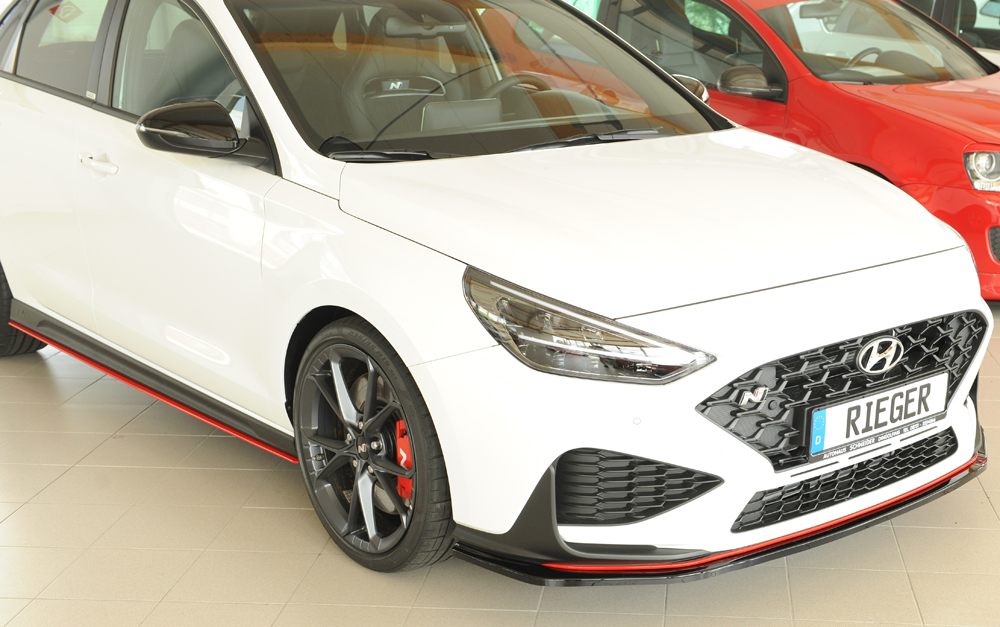 Voorspoiler Hyundai i30N Rieger Glans Zwart