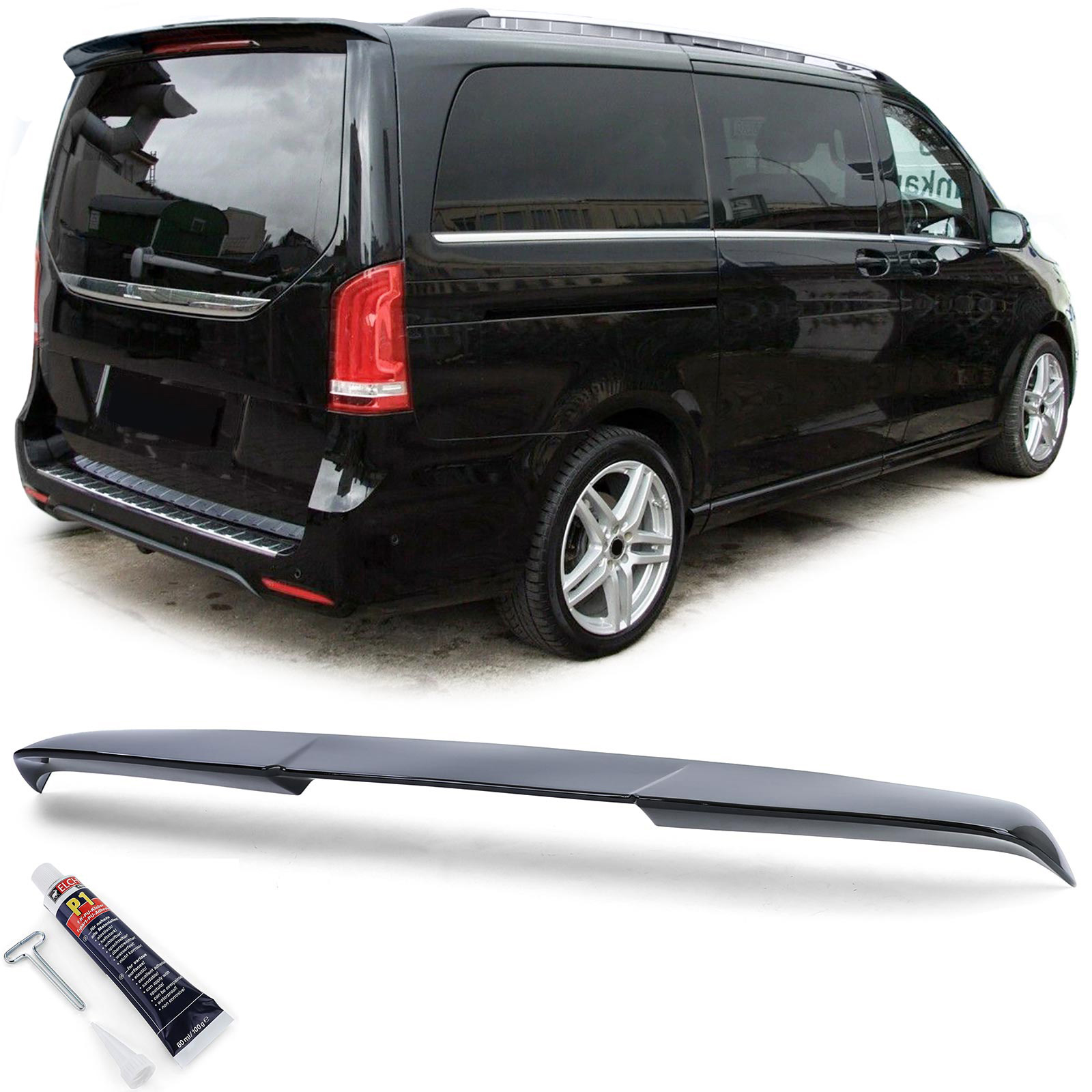 Dakspoiler Mercedes V-Class W447 W448 Vito (2014-..)- Glans Zwart