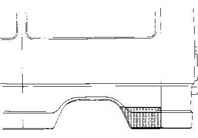 eindstuk, wb = 3050, rechts Mercedes W601/W602, 207D, 1977 -