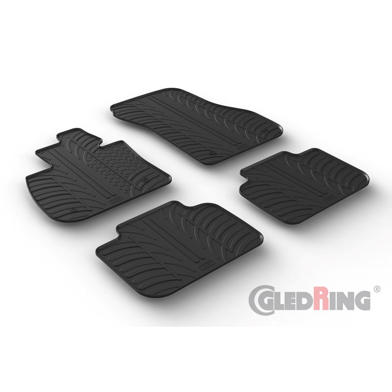 Rubber car mats set  BMW X2 F39 2/2018- (T profile 4-pieces + mounting clips)