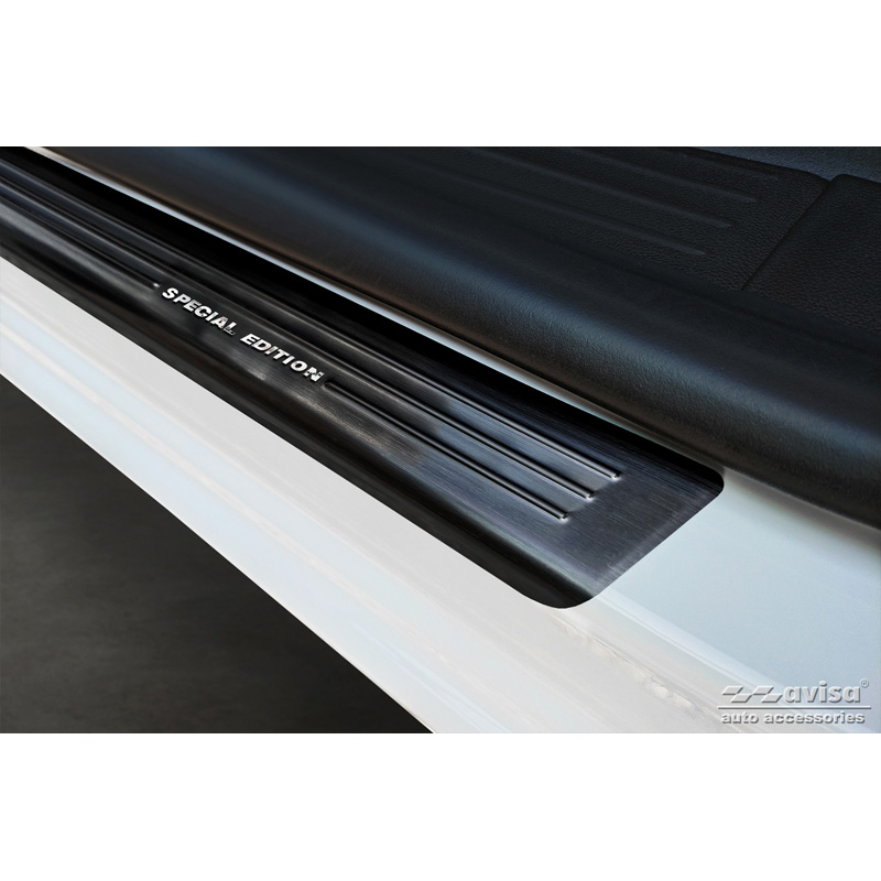 Black Stainless Steel Door sill protectors  Renault Kangoo III Furgon & Nissan Townstar & Mercedes Citan 2021- - 'Special Edition' - 4-pieces