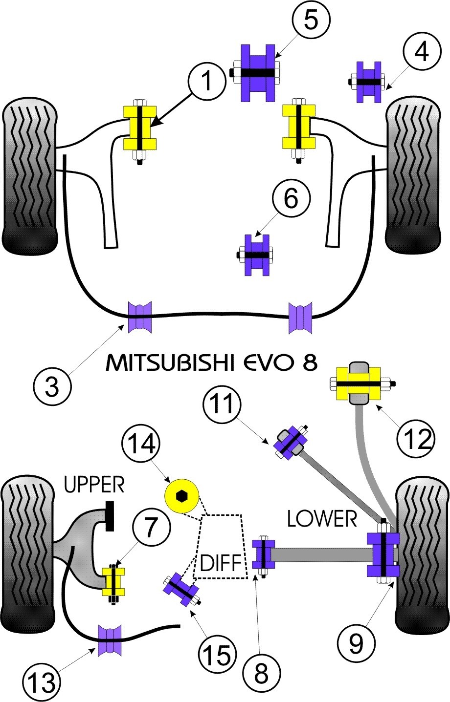 Mitsubishi Lancer Evolution 8-9  Front Lower Diff Mount (Road Us