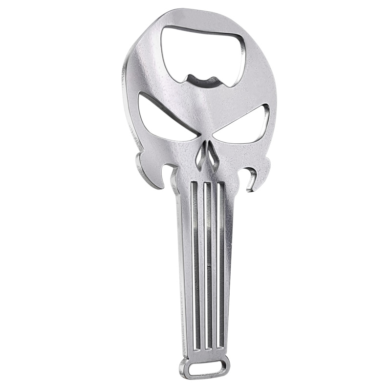 RVS Flesopener - 'Skull' (Zilver)