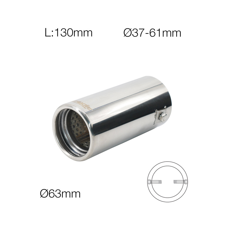 Simoni Racing Uitlaatsierstuk Rond RVS - Ø63xL130mm - Montage 37-61mm