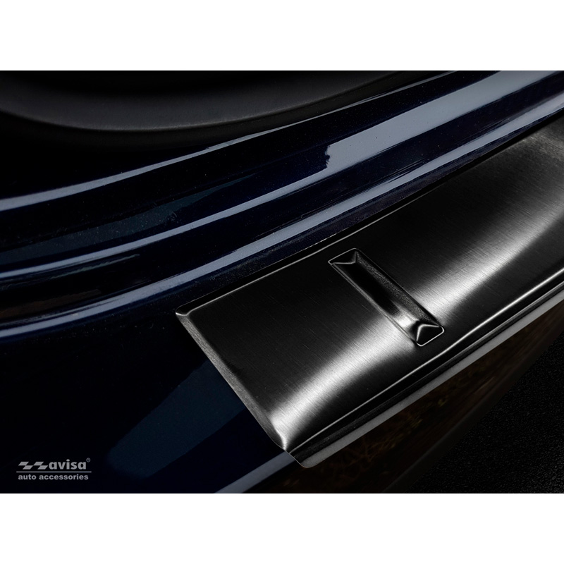 Zwart RVS Achterbumperprotector  Mercedes GLE II W167 2019-2023 incl. 53 AMG 'Ribs'