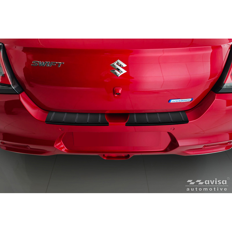Matt Black Stainless Steel Rear bumper protector  Suzuki Swift VI 2024- 'Ribs'