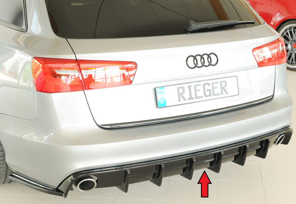 Achterdiffuser Audi A6 (4G/C7) – 11.10-08 (met trekhaak) Glans Zwart