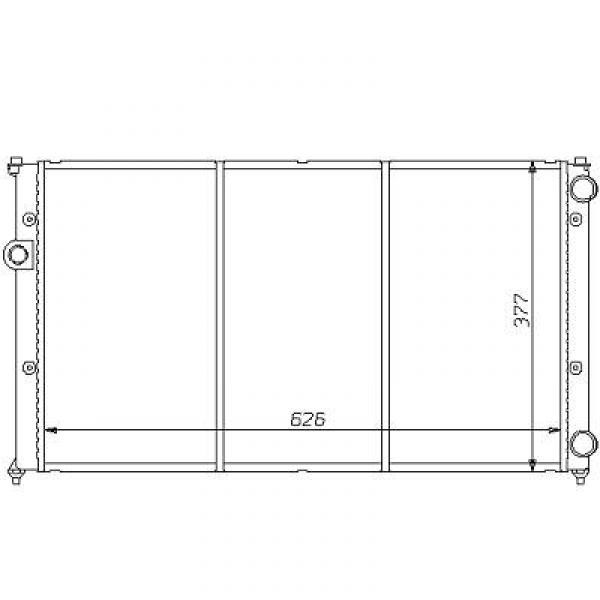Radiator POLO/IBIZA/GOLF 91-96 626x377 1.6/1.8/2.0/1.9D/TD +AC