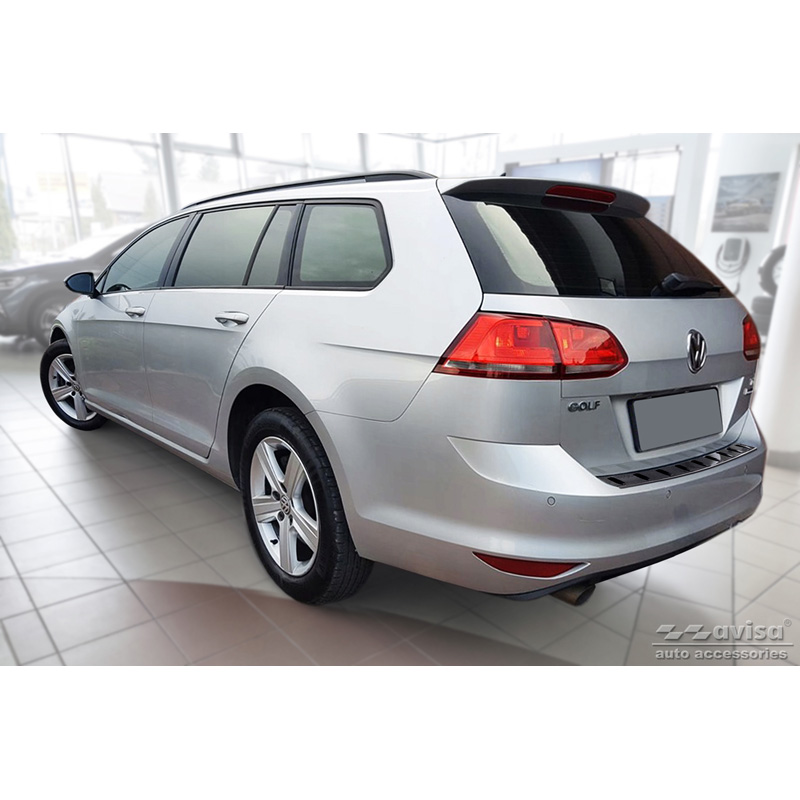 Zwart RVS Achterbumperprotector  Volkswagen Golf VII Variant incl. Alltrack 2012-2017 'STRONG EDITION'