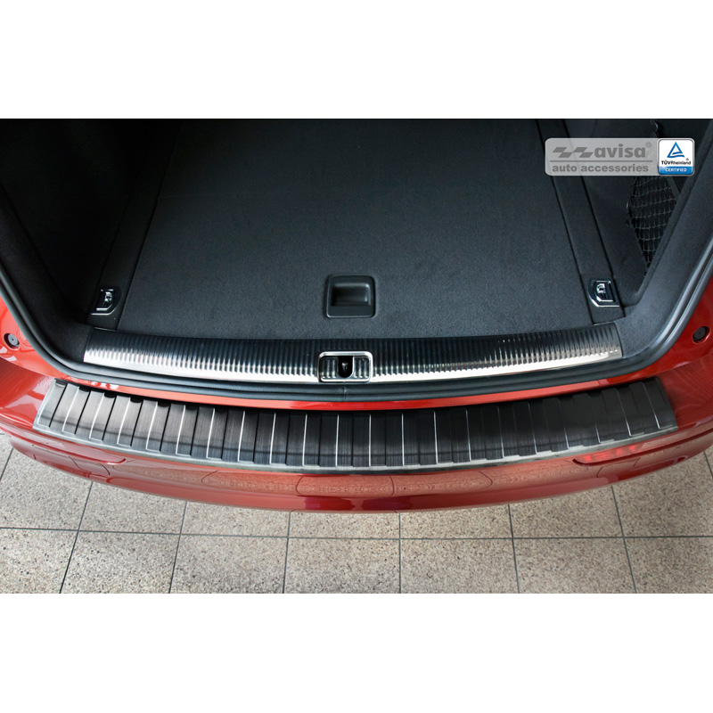 Black Stainless Steel Rear bumper protector  Audi Q5 2008-2012 & 2012- 'Ribs'
