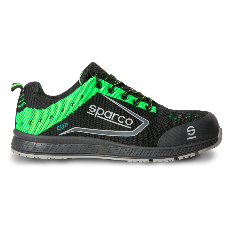 Sparco Lightweight Safety Shoes Cup S1P Adelaide Black/Green EU Size 45