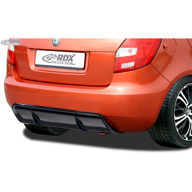 Rear bumper skirt 'Diffusor'  Skoda Fabia II HB (5J) 2007-2014 (ABS glossy black)