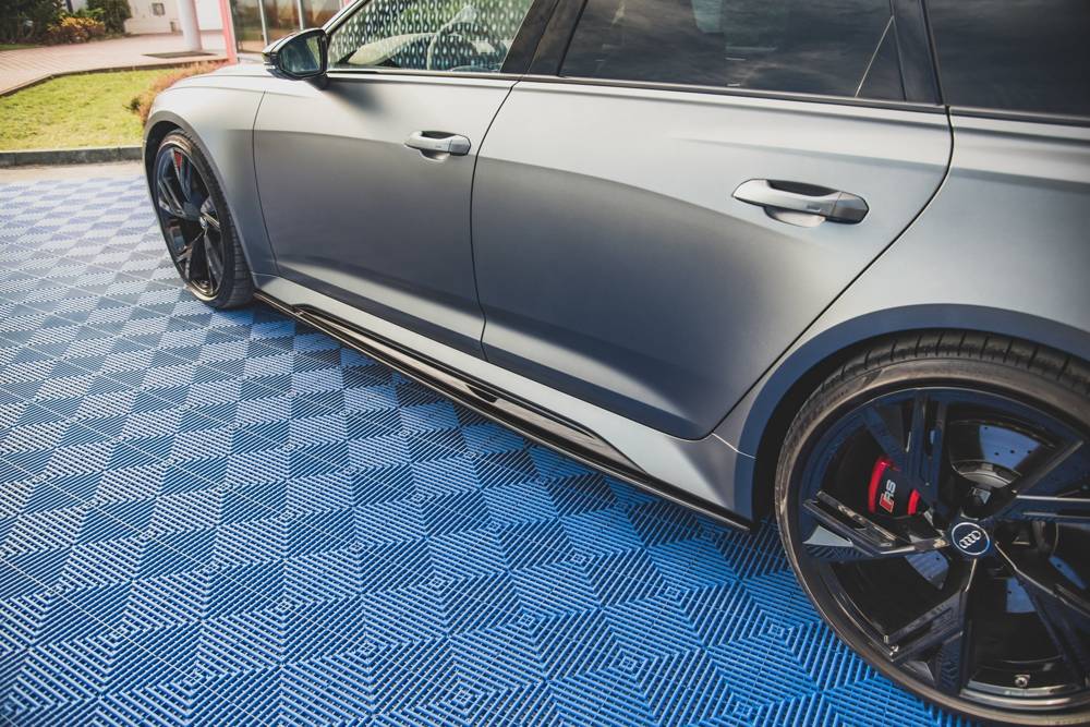 Zijskirts V.2 Audi RS6 / RS7 C8 Maxton Glanzend Zwart