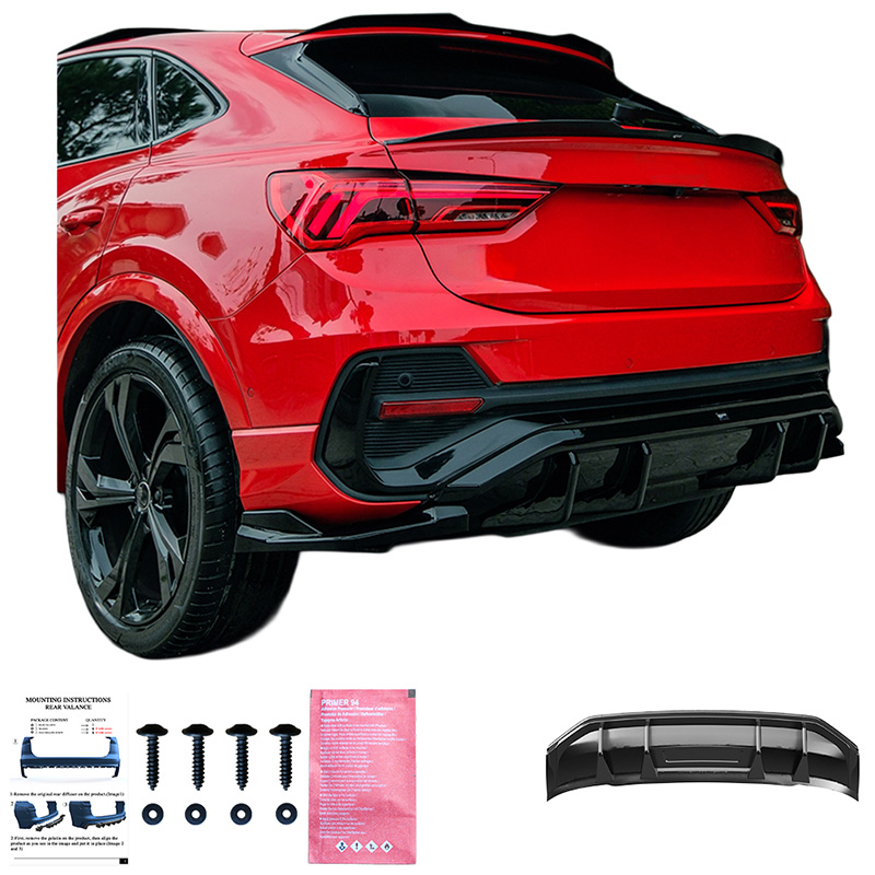 Oneway Rear Diffuser  Audi Q3 (F3N) Sportback S-Line 2019-2025 excl. RSQ3 - Gloss black