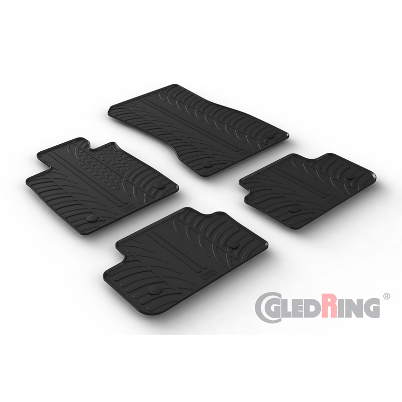 Rubber car mats set  BMW 5-Series G60 Sedan 2023- excl. i5 (T profile 4-pieces + mounting clips)