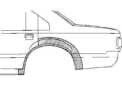spatbordrand, achter, links Ford Scorpio, 1985-1994