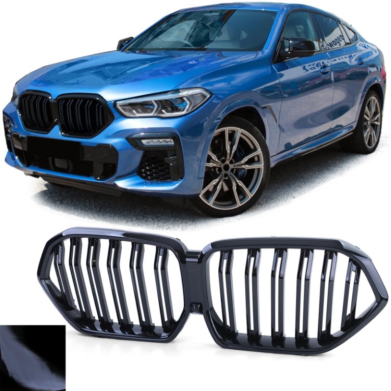 Grill BMW X6 G06 Glans Zwart Dubbel