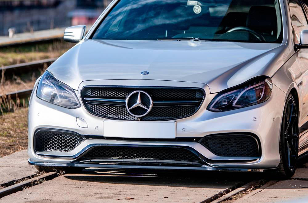 Voorspoiler Mercedes E-Klasse W212 E63 AMG Facelift 12-16 Glans Zwart