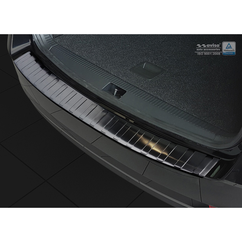 Zwart RVS Achterbumperprotector  Skoda Octavia III Kombi Facelift 2017-2020 'Ribs'