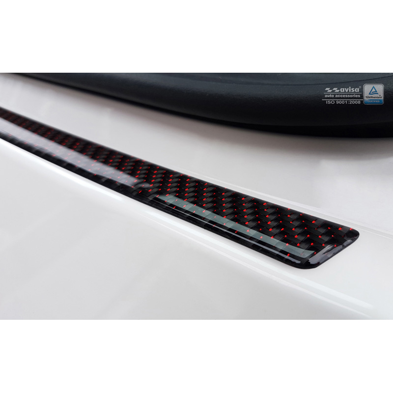 Carbon Rear bumper protector  Audi Q3 2011-2015 & 2015- Red-Black Carbon