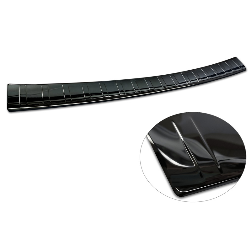 Black Mirror Stainless Steel Rear bumper protector  Mercedes E-Class Estate S213 2016- (incl. E53 AMG) 'Ribs'