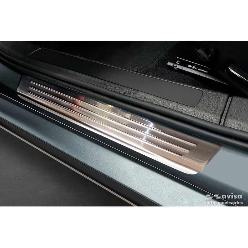 Inox door sill protectors  Volvo S60 III & V60 II 2018- - 'Lines' - 4-pieces