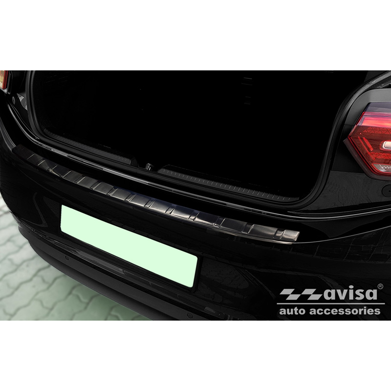 Black Stainless Steel Rear bumper protector  Volkswagen ID.3 2020-2023 & FL 2023- 'Ribs'